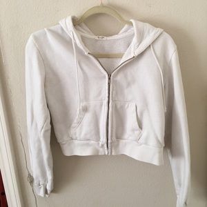 Brandy Melville cropped hoodie jacket crystal